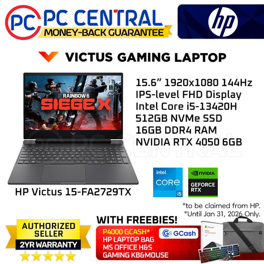 HP Victus Gaming 15-fa2729TX |15.6" FHD| Core i5-13420H | 16GB RAM  | 512GB SSD | RTX 4050 6GB | Win11 Home | PC Central