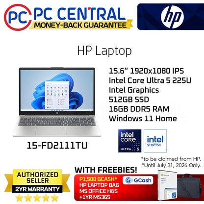 HP Laptop 15-fd2111TU | Intel Core Ultra 5 | 16 GB RAM | 512 GB SSD | WIN 11 HOME | PC Central