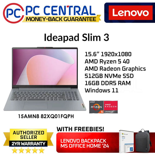 Lenovo Ideapad Slim 3 82XQ01FQPH | 15.6" | Ryzen 5 | AMD Radeon | 512GB SSD |16GB DDR5 | WIN 11 HOME