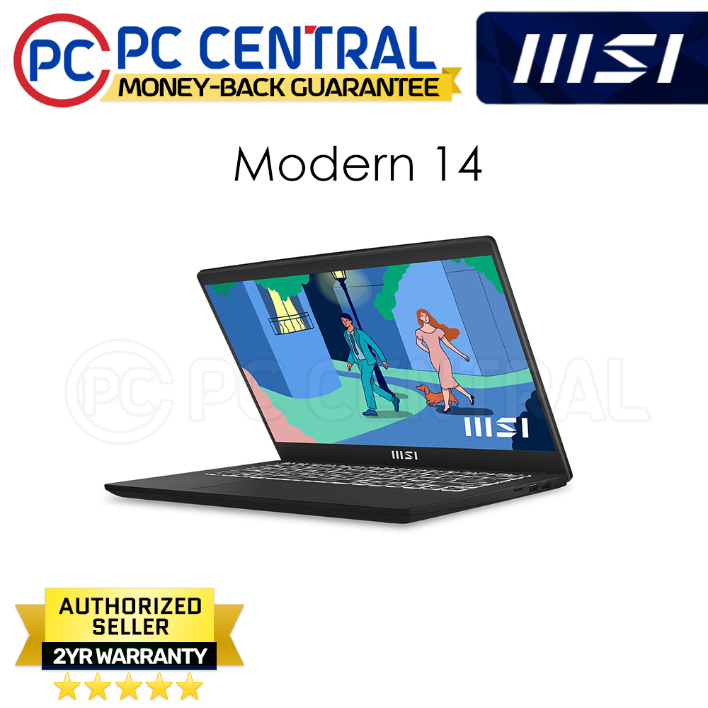 MSI Modern 14 C7M-287PH | 14" | AMD Ryzen 5 7430U | 16GB DDR4 RAM | 512GB SSD | AMD Radeon Graphics | WIN 11 HOME | PC CENTRAL