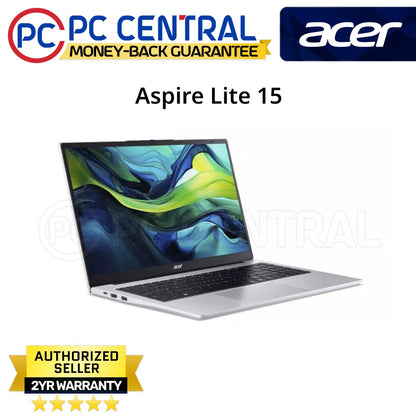 Acer Aspire Lite AL15-41P-R16X (Silver) 15.6inch FHD | AMD Ryzen 7 5700U | 8GB RAM | 512GB SSD | AMD Radeon Graphics | Windows 11 Home | PC Central