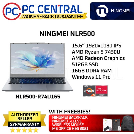 NINGMEI NLR500 | 15.6' | RYZEN 5 7430U | 16GB DDR4 RAM | 512GB SSD | AMD RADEON GRAPHICS | WIN 11 PRO