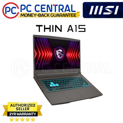 MSI Gaming Thin A15 B7UC-655PH | 15.6inch FHD 144Hz IPS | AMD Ryzen 5 7535HS | 8GB DDR5-4800 | 512GB SSD | RTX 3050 4GB | WIN11 Home | PC Central