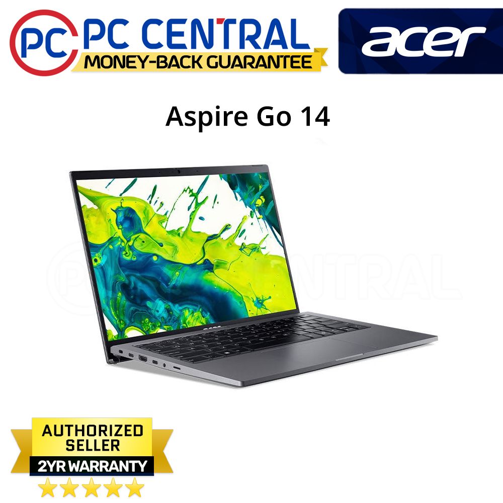 Acer Aspire Go 14 AI AG14-71M-58JD Steel Gray - 14in WUXGA IPS | Core Ultra 5 | 16GB RAM | 512GB SSD | Intel Graphics | WIN11 HOME