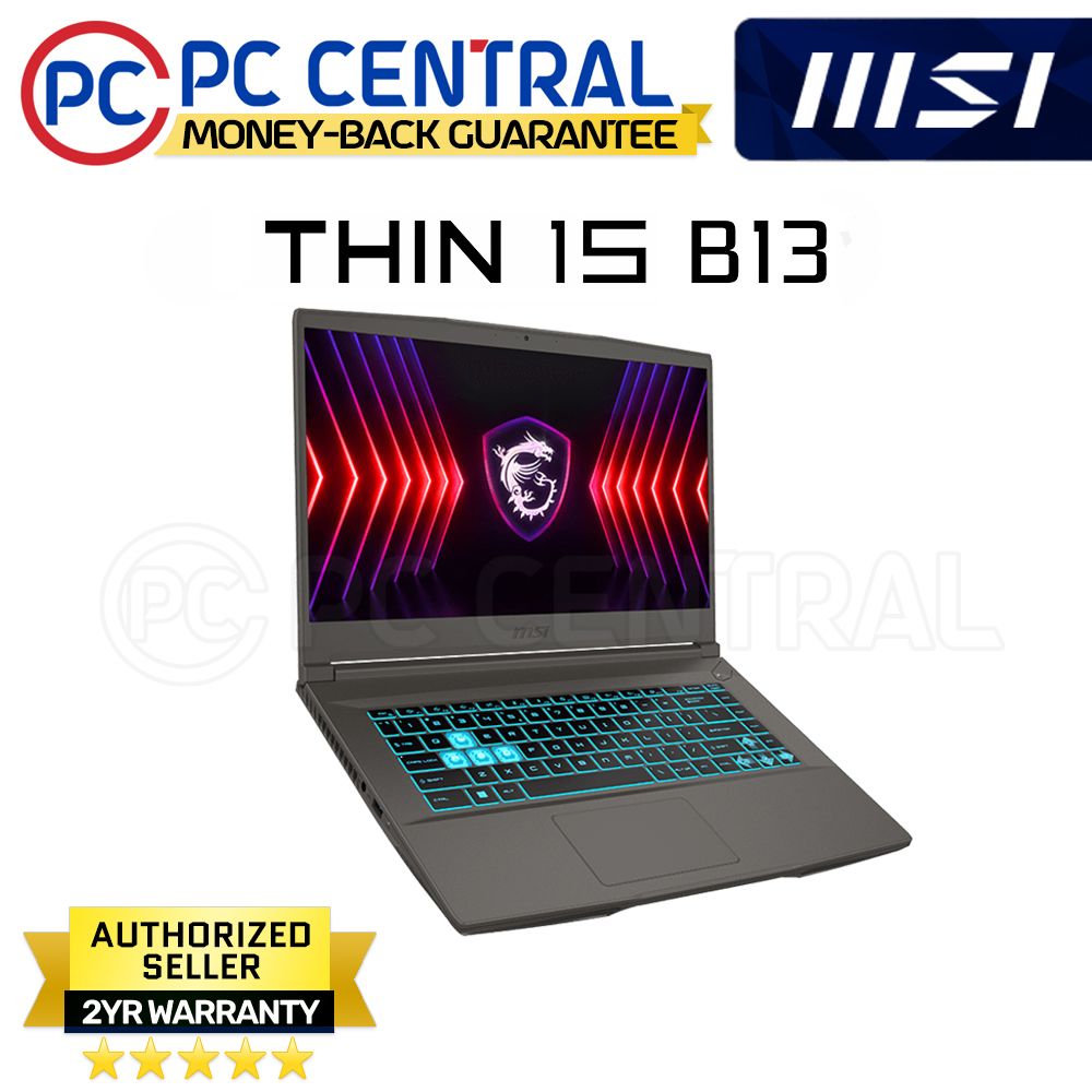 MSI Gaming Thin 15 B13UC-3474PH | 15.6inch FHD IPS 144Hz | Raptor Lake i5-13420H | 8GB RAM | 512GB SSD | RTX 3050 4GB | WIN11