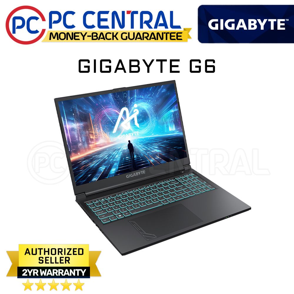 Gigabyte G6 KF-73PH893KH Laptop (Iron Gray) | 16" FHD (1920x1080) 165Hz | i7-13700H | 16GB RAM | 512GB SSD | RTX 4060 | Windows 11 Home | PC Central